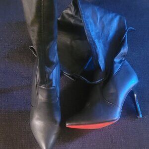 Sexy stiletto red bottom boots